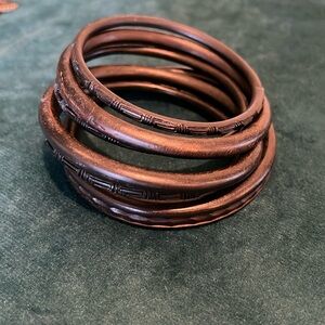 Black wooden bangle set
